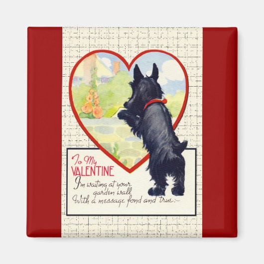 Scottie dog Valentine Scottish Terrier マグネット (正面)