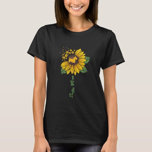 Scottie Mom Sunflower Scottish Terrier Lover Gifts Tシャツ (正面)