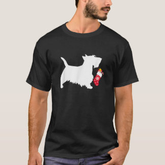 Scottie Scottish Terrier Christmas Stocking Dog   Tシャツ