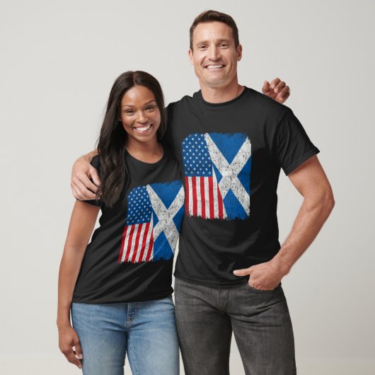 Scottish American Flag Half USA Scotland Root Prou Tシャツ (ユニセックス)