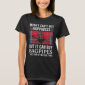 Scottish Bagpipes Tartan Happiness  Bagpipe Tシャツ (正面)