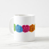 Scottish Botanical Neon Tartan Monstera Leaves  コーヒーマグカップ (正面左)