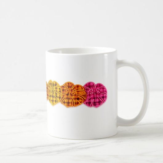 Scottish Botanical Neon Tartan Monstera Leaves  コーヒーマグカップ (右)