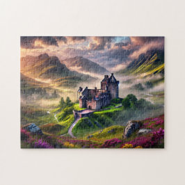 Scottish Castle Mystical Highlands Landscape ジグソーパズル