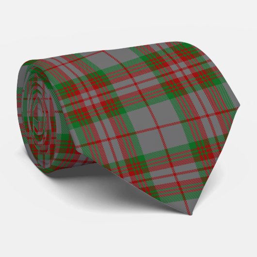 Scottish Clan Gray Tartan Plaid ネクタイ (ロール)