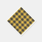 Scottish Clan MacLeod of Lewis Yellow Black Tartan スタンダードカクテルナプキン (角)