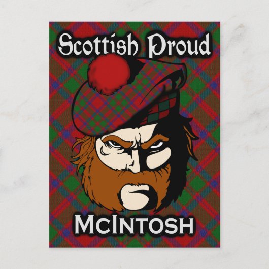 Scottish Clan McIntoshタータンチェックはがき ポストカード (正面)