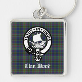 Scottish Clan Wood Crest & Tartan  キーホルダー