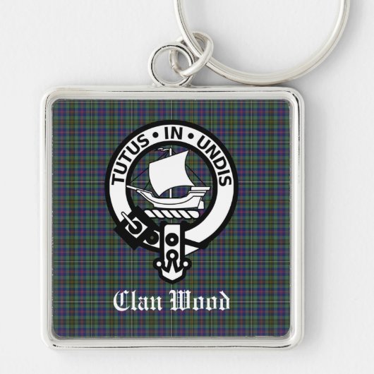 Scottish Clan Wood Crest & Tartan  キーホルダー (正面)
