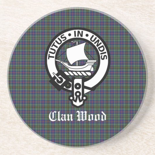 Scottish Clan Wood Crest & Tartan  コースター (正面)