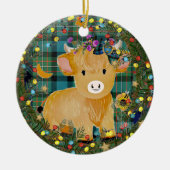 Scottish cow Baby first Christmas ornaments  セラミックオーナメント (正面)