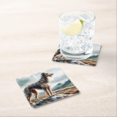 Scottish Deerhound スクエアペーパーコースター (インサイチュ)