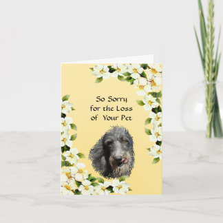 Scottish Deerhound and Dogwood sympathy カード