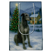 Scottish Deerhound Holiday  ミディアムペーパーバッグ (裏面)