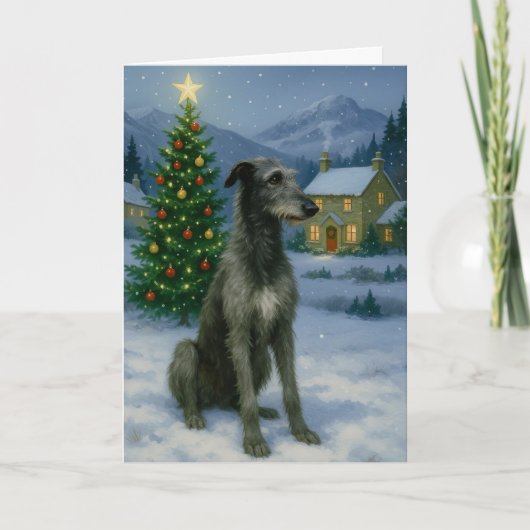 Scottish Deerhound Holiday Card サンキューカード (正面)