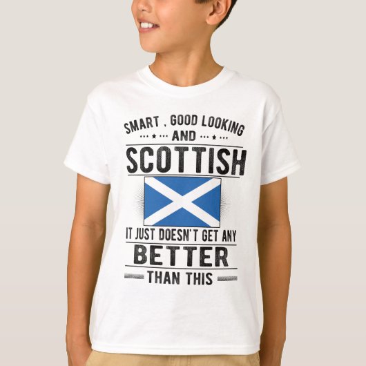 Scottish Flag Scotland Heritage Scottish Roots Tシャツ (正面)