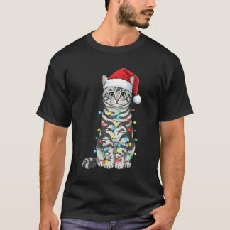 Scottish Fold Cat Christmas Santa Lover Tシャツ