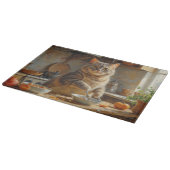 Scottish Fold Cat Cooking in Kitchen カッティングボード (角)