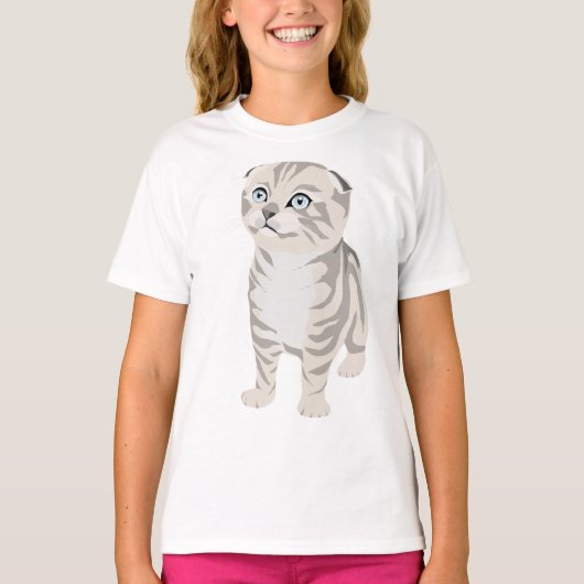 Scottish Fold Kitten children's t-shirt camiseta Tシャツ (正面)