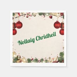 Scottish Gaelic Christmas Napkins スタンダードカクテルナプキン