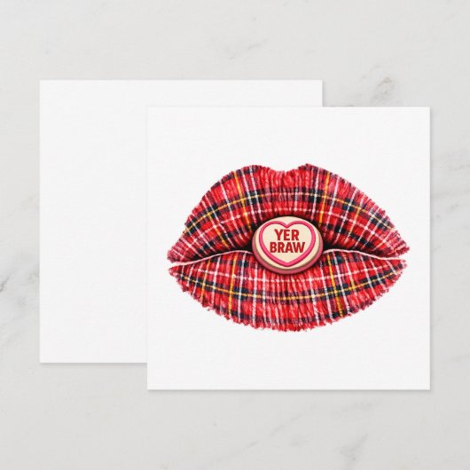 Scottish Gift Tartan Lips Love Pop Art (正面/裏面)