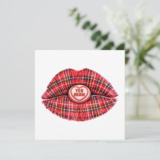 Scottish Gift Tartan Lips Love Pop Art (スタンド正面)