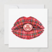 Scottish Gift Tartan Lips Love Pop Art (正面)
