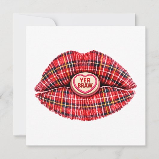 Scottish Gift Tartan Lips Love Pop Art (正面)