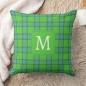 Scottish green &blue Plaid monogram クッション (ブランケット)