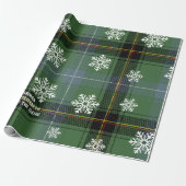 Scottish Green Tartan Snowflake Personalized Xmas ラッピングペーパー (アンロールド)