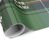 Scottish Green Tartan Snowflake Personalized Xmas ラッピングペーパー (ロールコーナー)