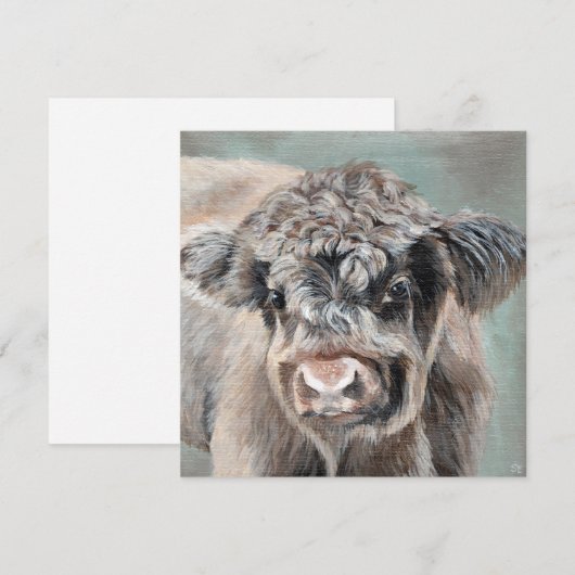 Scottish Highland Calf on Green (正面/裏面)