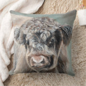 Scottish Highland Calf on Green クッション (ブランケット)