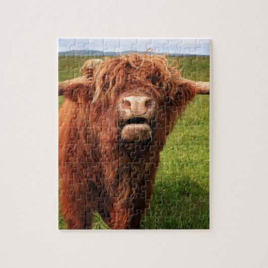 Scottish Highland Cattle - Scotland ジグソーパズル (縦)