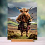 Scottish Highland Cow Bagpiper, アクリルサイン (ニュートラル)