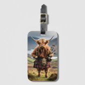 Scottish Highland Cow Bagpiper, ラゲッジタグ (正面縦)