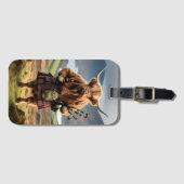 Scottish Highland Cow Bagpiper, ラゲッジタグ (正面横)