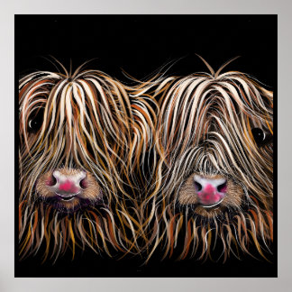 SCoTTiSH HigHLaND CoW ' BiLL & TeD 'によるSHiRLeY ポスター