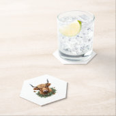 Scottish Highland Cow Cattle Hairy Cow Christmas W ペーパーコースター (インサイチュ)