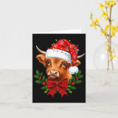 Scottish Highland Cow Christmas Funny Cow Lover Xm カード (黄色い花)