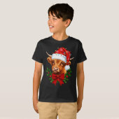 Scottish Highland Cow Christmas Funny Cow Lover Xm Tシャツ (正面フル)