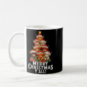 Scottish Highland Cow Christmas Tree Funny Cow Lov コーヒーマグカップ (左)