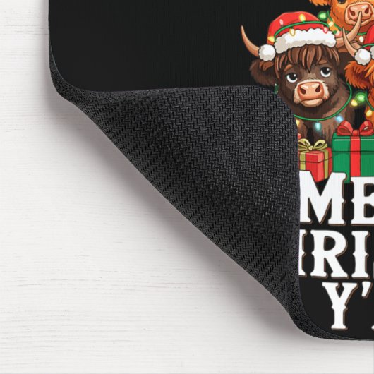 Scottish Highland Cow Christmas Tree Funny Cow Lov マウスパッド (コーナー)