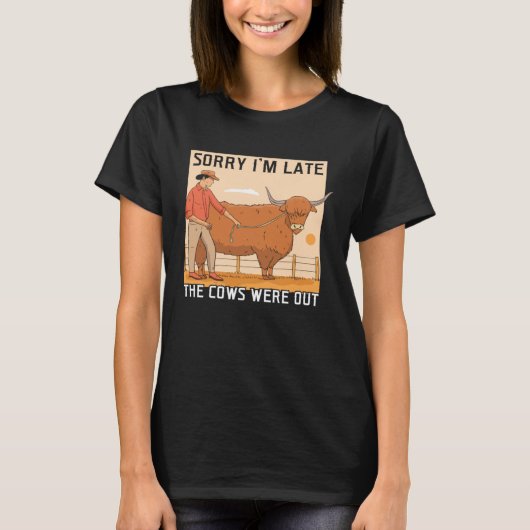 Scottish Highland Cow Scotland Hairy Cattle Breede Tシャツ (正面)