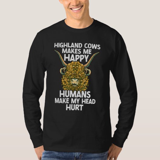 Scottish Highland Cow Scotland  Highlander Cattle  Tシャツ (正面)