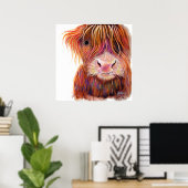 SCoTTiSH HigHLaND CoW 'THe KiD 2 'SHiRLeYMac ポスター (ホームオフィス)