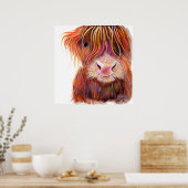 SCoTTiSH HigHLaND CoW 'THe KiD 2 'SHiRLeYMac ポスター (キッチン)