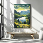 Scottish Highlands Travel Poster Canvas Print Art キャンバスプリント