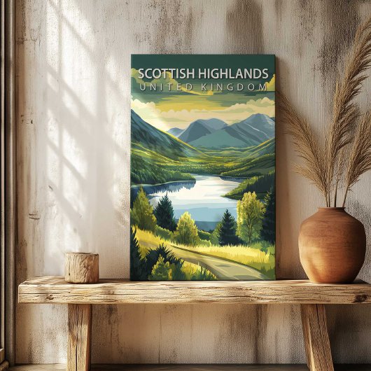 Scottish Highlands Travel Poster Canvas Print Art キャンバスプリント