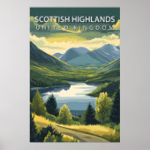 Scottish Highlands UK Mountains Landscape Travel ポスター (正面)